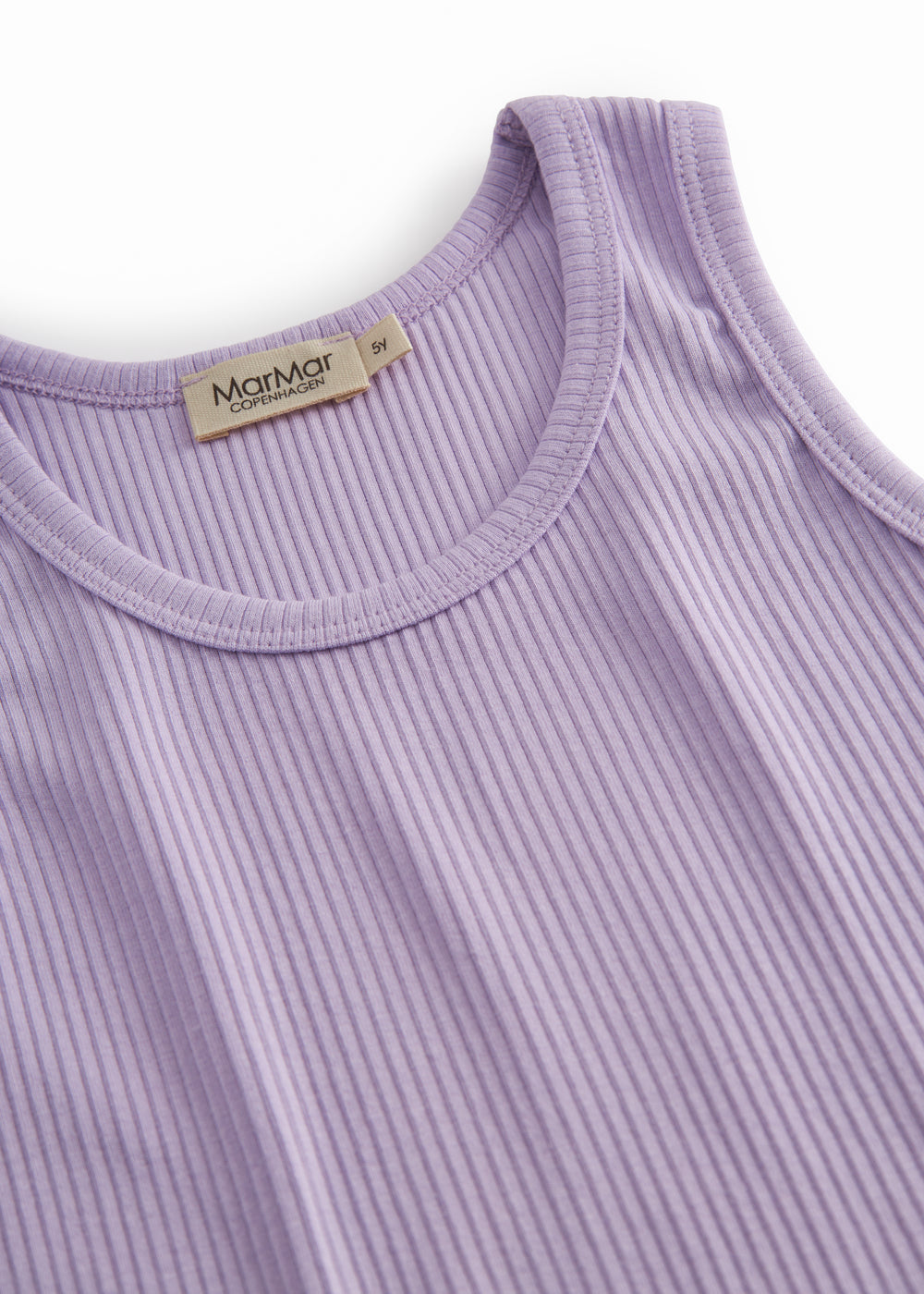 Modal ribstrikket undertrøje til børn i lila nuance med stolpe knaplukning