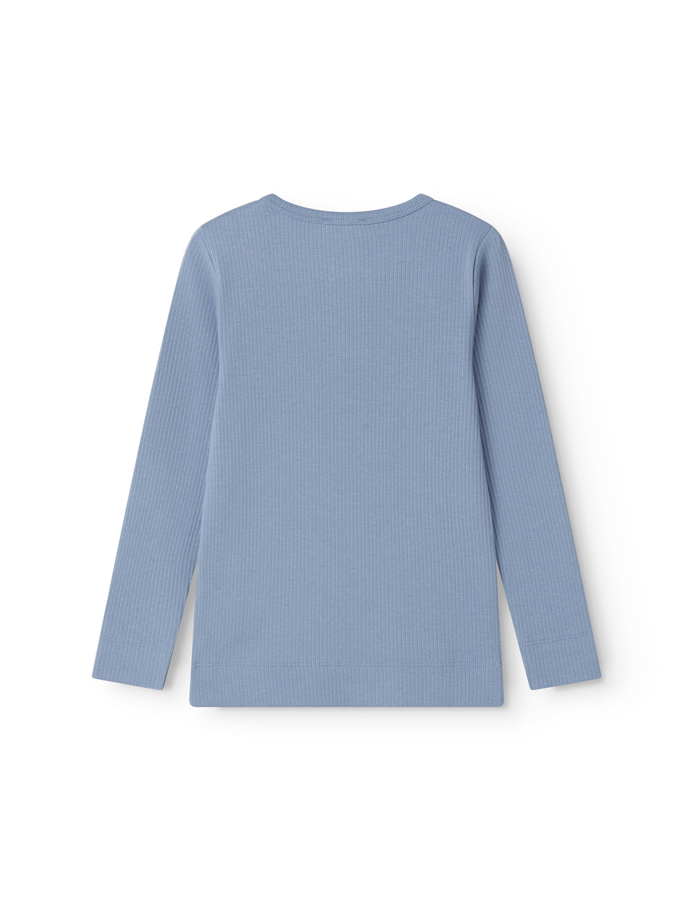 Langærmet lyseblå modal t-shirt til børn med stolpe knaplukning