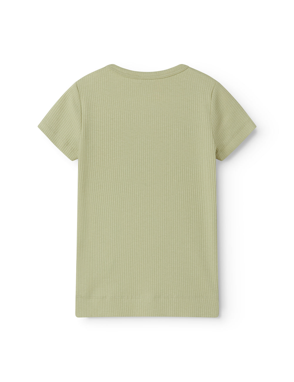 Kortærmet lysegrøn modal t-shirt til børn med stolpe knaplukning