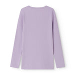 Langærmet modal ribstrikket t-shirt til børn i lila nuance