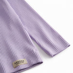 Langærmet modal ribstrikket t-shirt til børn i lila nuance