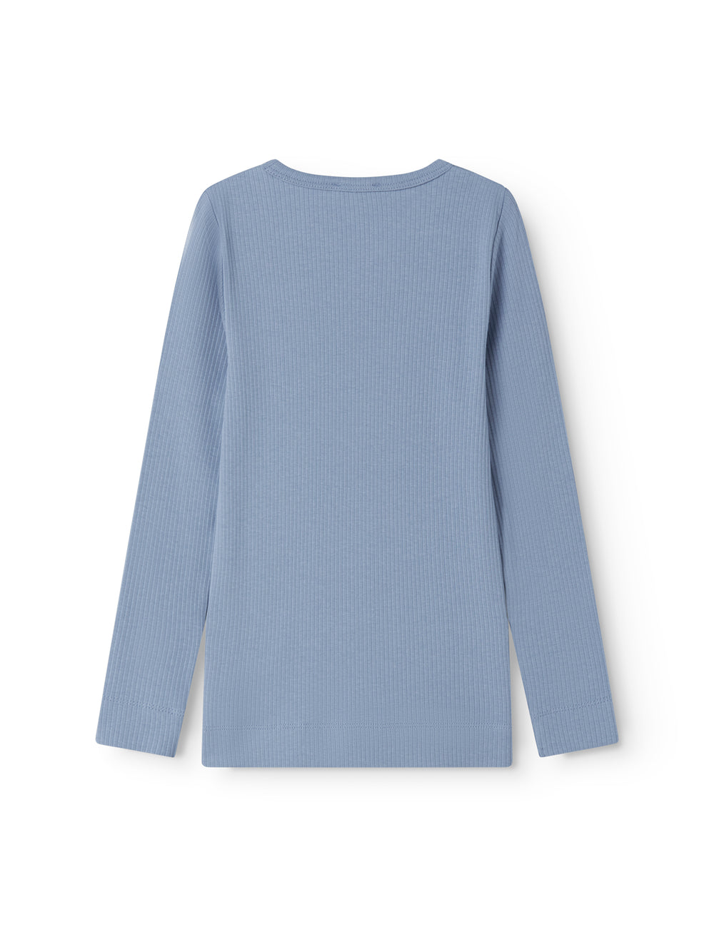 Lyseblå langærmet ribstrikket modal t-shirt til børn