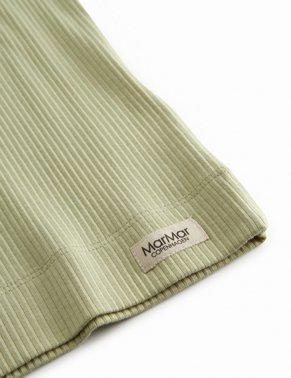 Lysegrøn ribstrikket modal t-shirt til børn