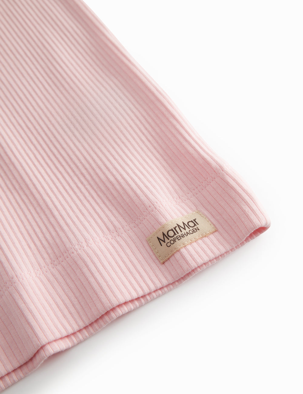 Lyserød ribstrikket modal t-shirt til børn