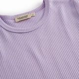 Kortærmet modal ribstrikket t-shirt til børn i lila nuance
