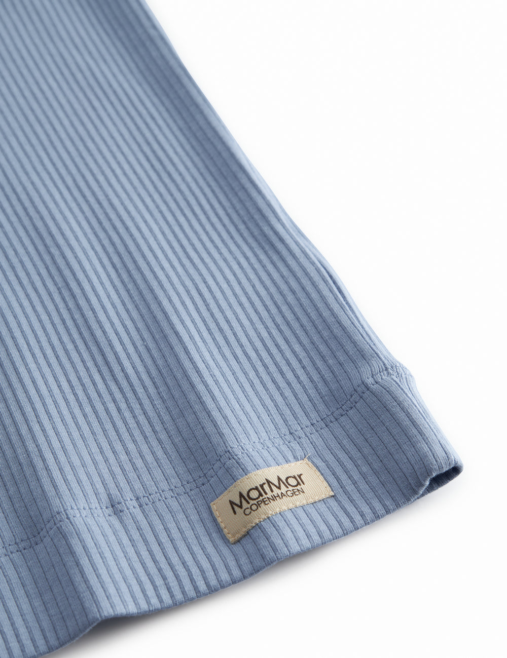 Lyseblå ribstrikket modal t-shirt til børn