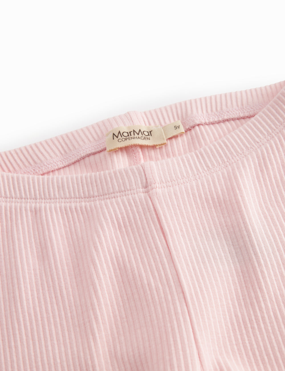 Lyserøde ribstrikket modal leggings til børn