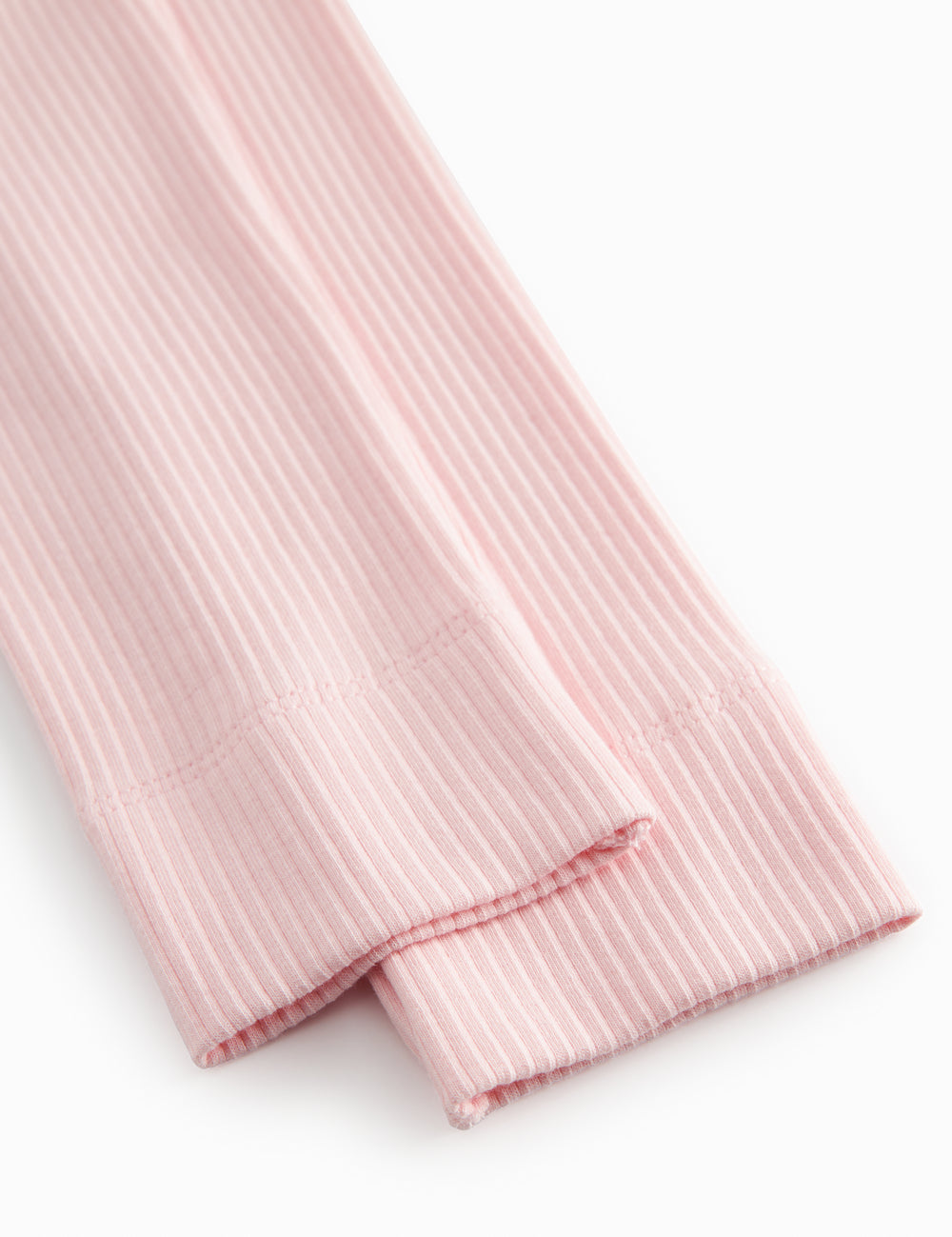 Lyserøde ribstrikket modal leggings til børn