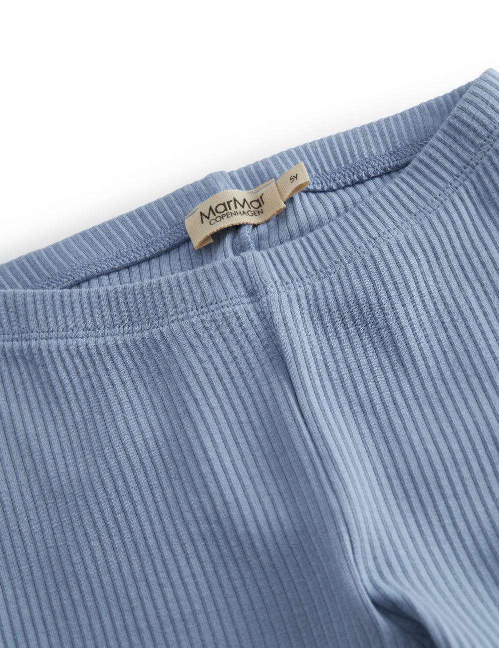 Lyseblå ribstrikket modal leggings til børn