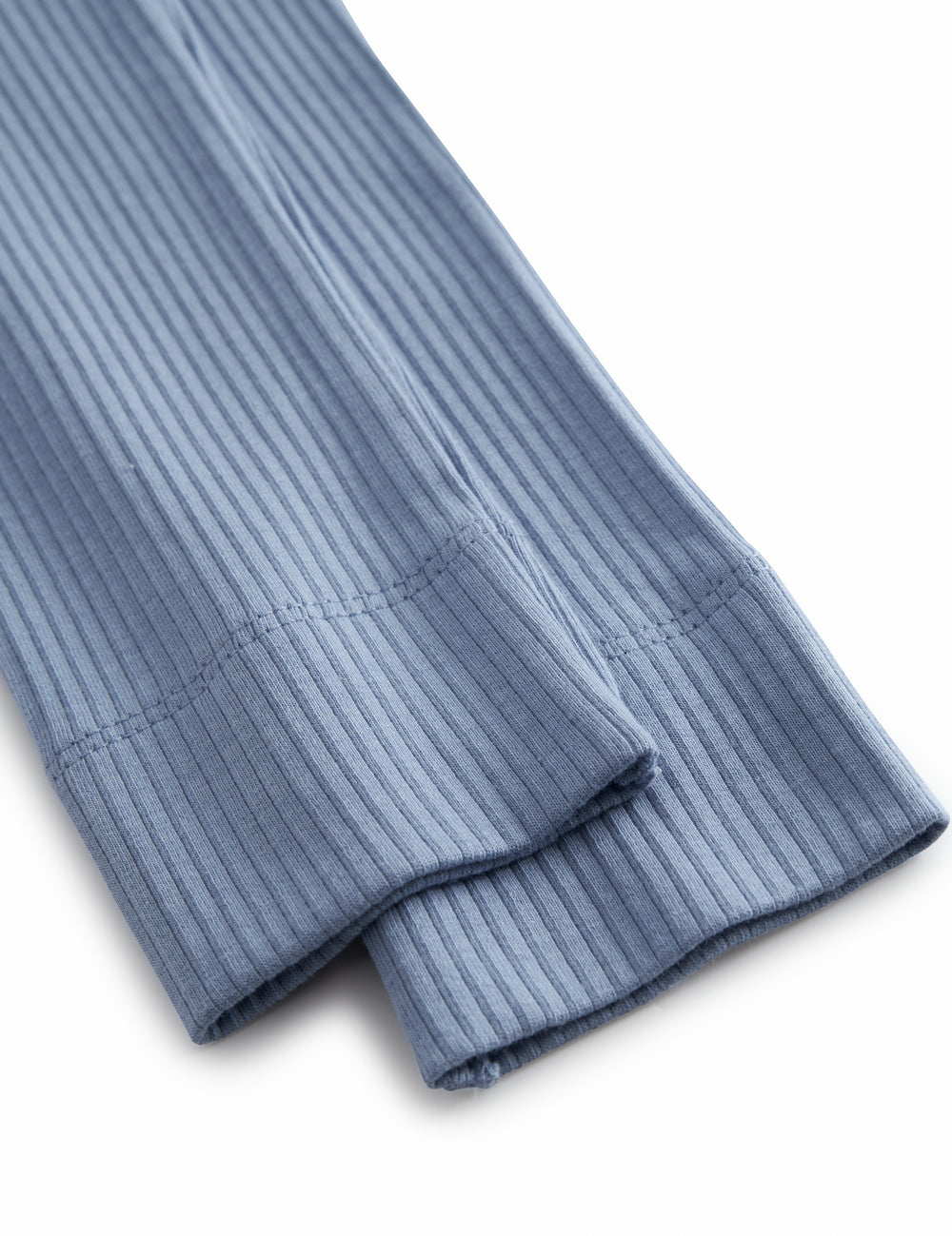 Lyseblå ribstrikket modal leggings til børn