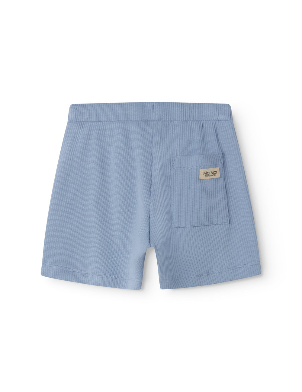 Lyseblå ribstrikket modal shorts med bindebånd til børn