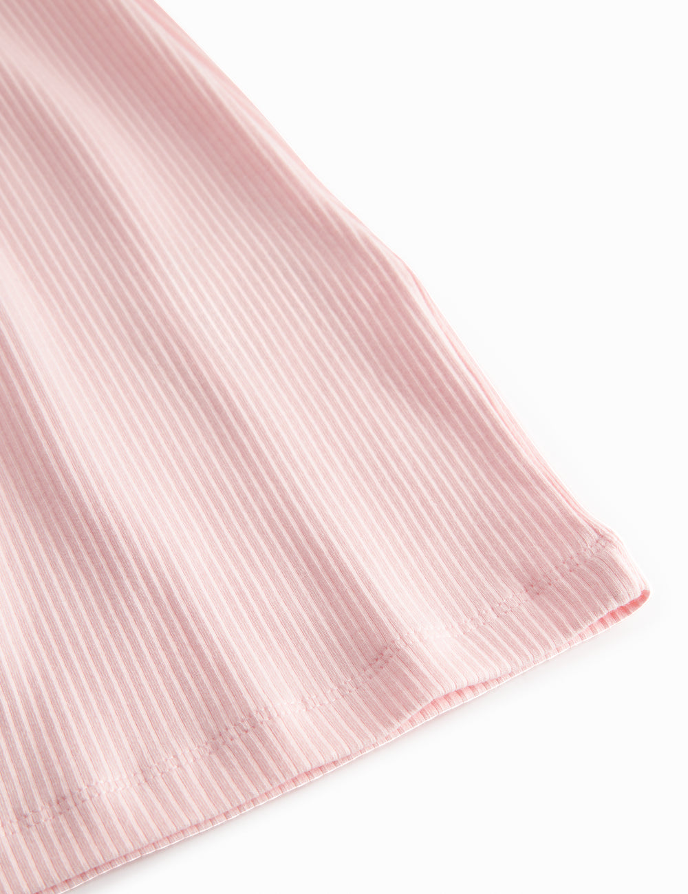 Langærmet lyserød ribstrikket kjole til børn