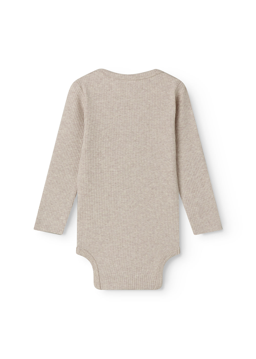 Langærmet baby modal bodystocking med stolpe knaplukning