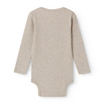 Langærmet baby modal bodystocking med stolpe knaplukning