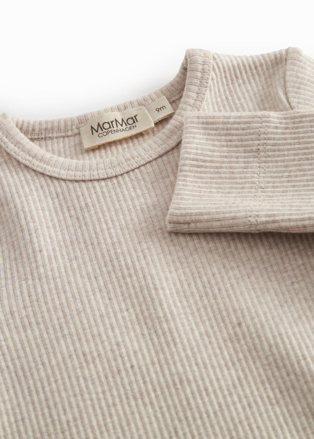 Beige langærmet modal baby bodystocking