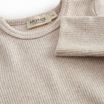 Beige langærmet modal baby bodystocking