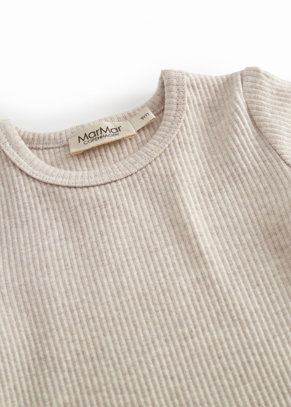 Beige kortærmet modal baby bodystocking