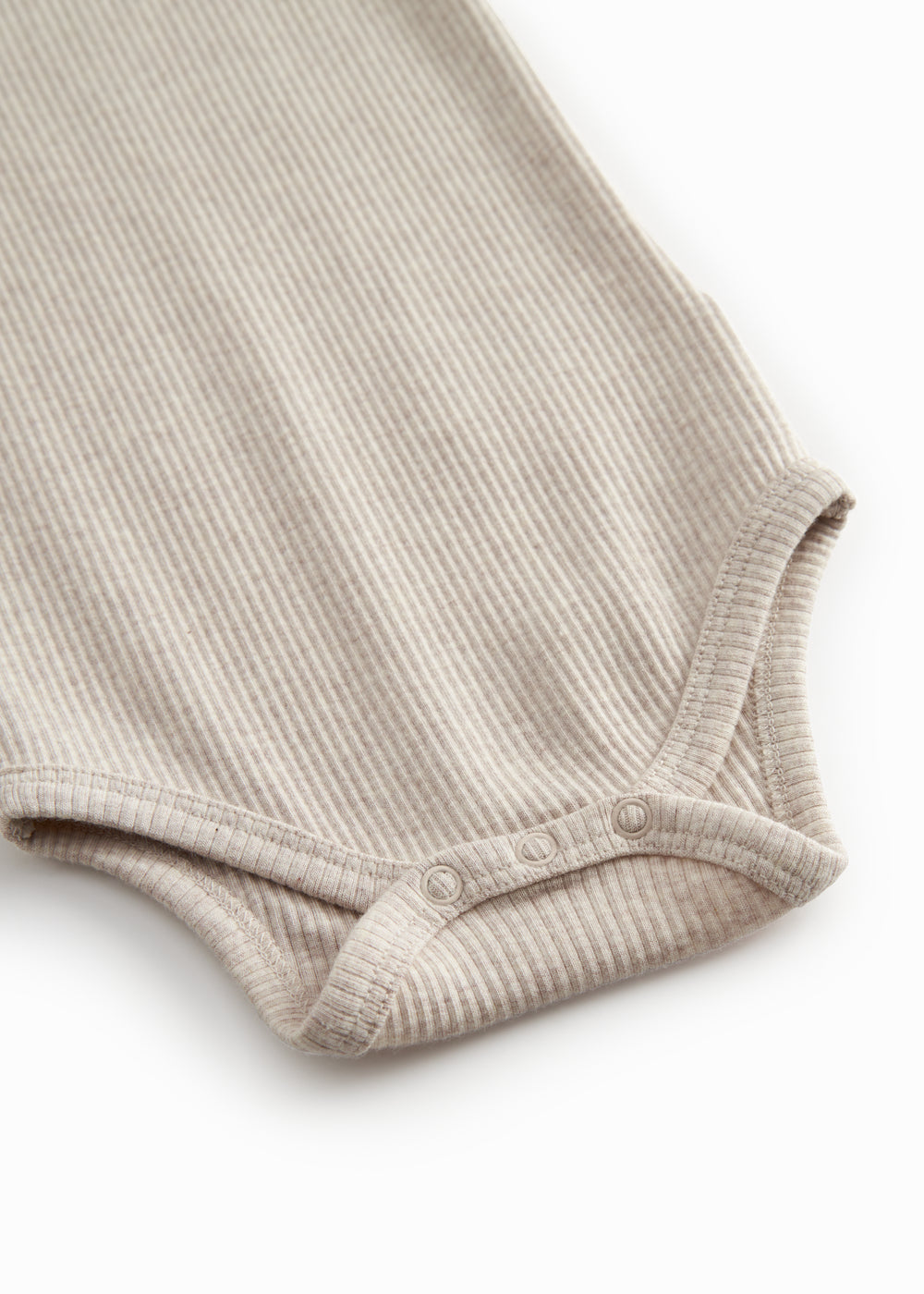 Beige kortærmet modal baby bodystocking