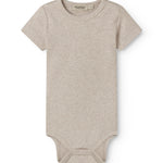 Beige kortærmet modal baby bodystocking