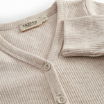Langærmet beige modal cardigan til baby