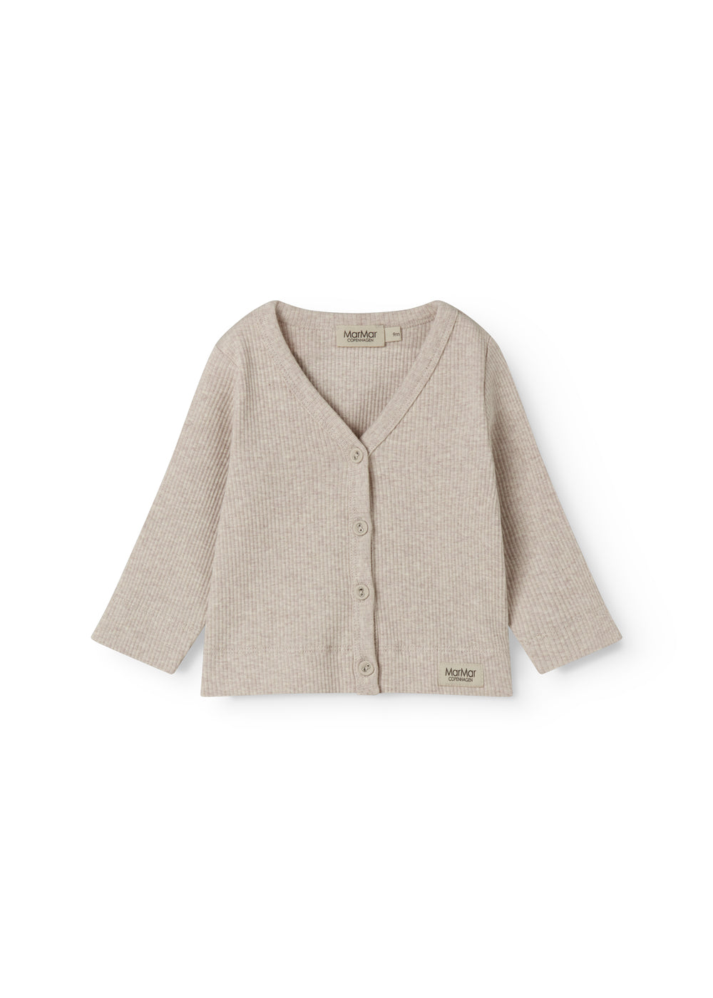 Langærmet beige modal cardigan til baby