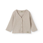 Langærmet beige modal cardigan til baby