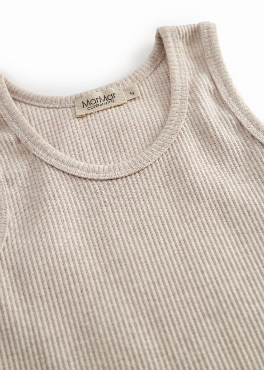 Ribstrikket beige modal undertrøje til børn