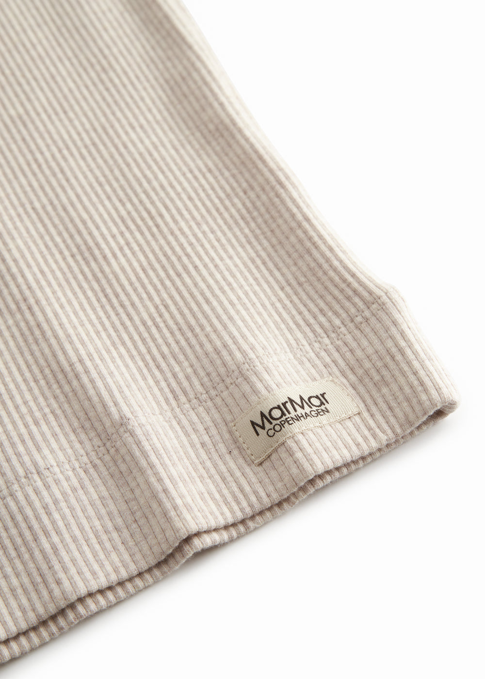 Ribstrikket beige modal undertrøje til børn