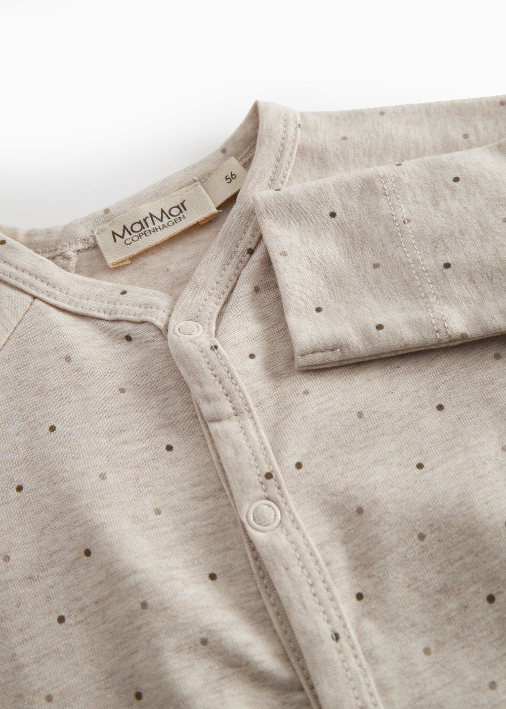 Langærmet beige bodystocking til nyfødte