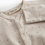 Langærmet beige bodystocking til nyfødte