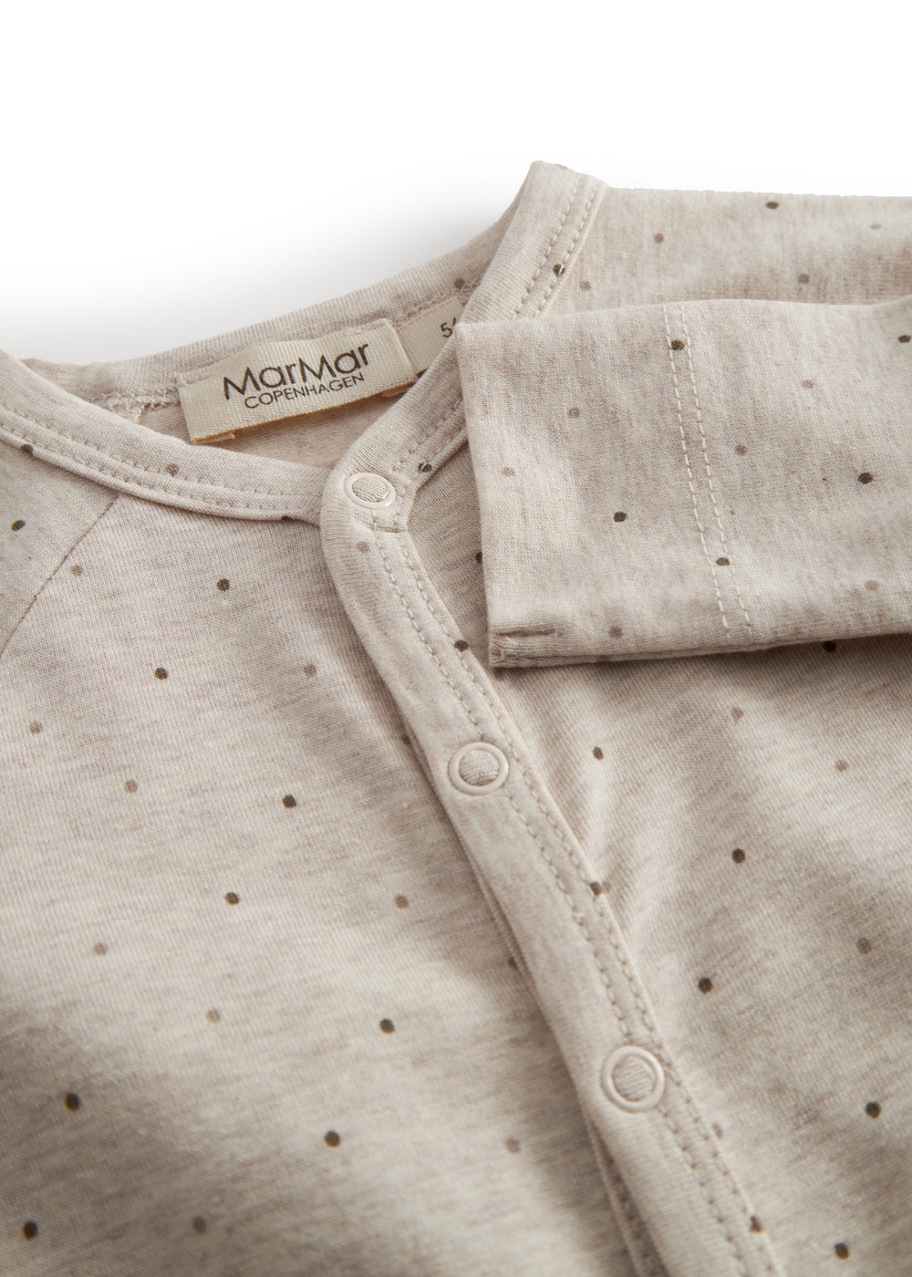 Beige langærmet baby heldragt med knapper