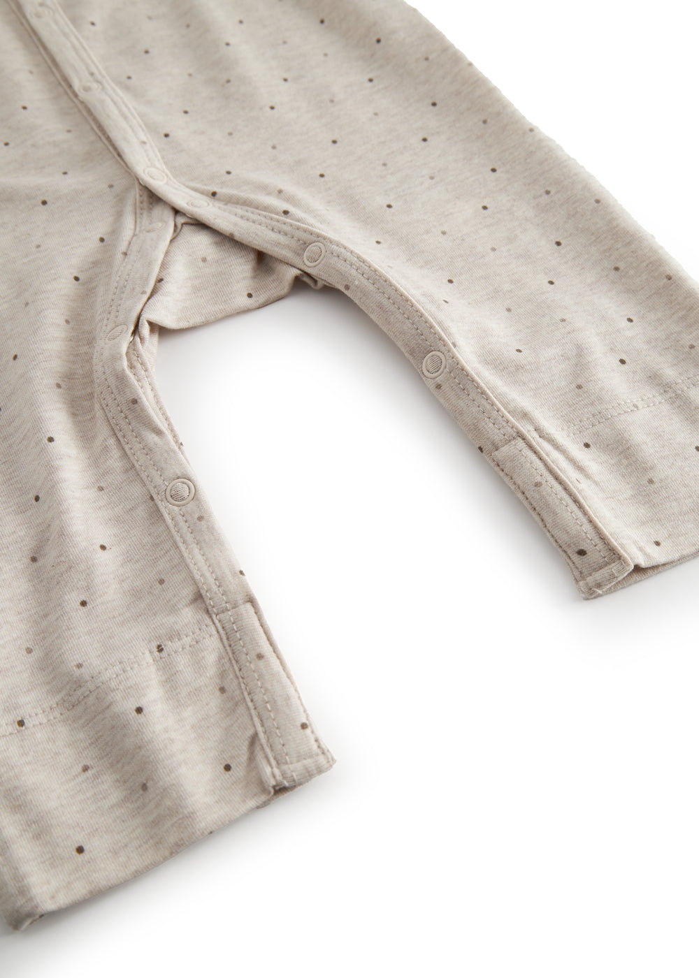 Beige langærmet baby heldragt med knapper