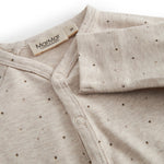 Beige langærmet baby heldragt med fødder