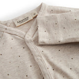 Beige langærmet baby heldragt med fødder