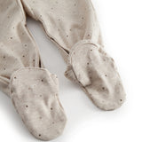 Beige langærmet baby heldragt med fødder