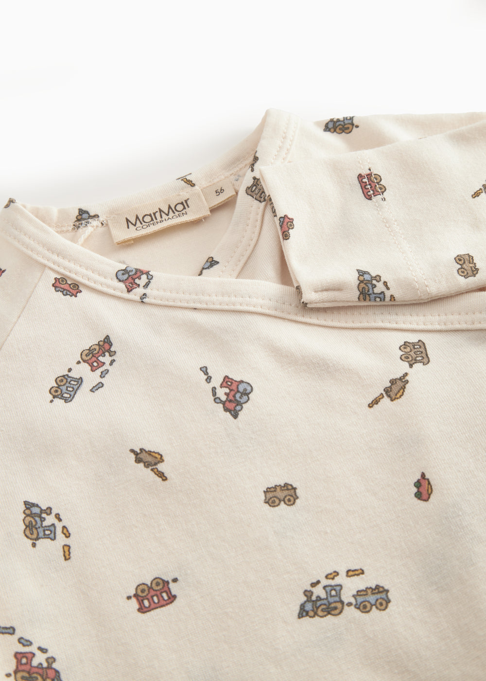 Heldragt til nyfødt med tog print