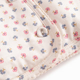 Vatteret jakke til nyfødt og baby med hætte, knaplukning og blomstermønster