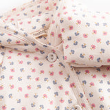 Vatteret heldragt til nyfødt med hætte, knaplukning og blomstermønster