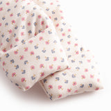 Vatteret heldragt til nyfødt med hætte, knaplukning og blomstermønster