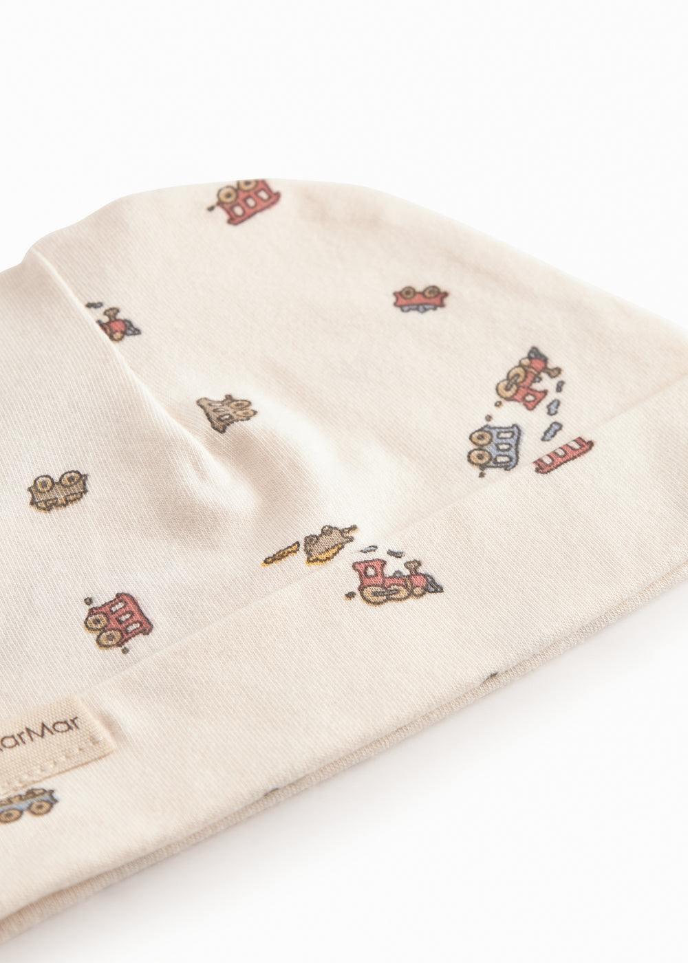 Baby hue til nyfødt med tog print