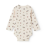 langærmet baby bodystocking med tog print