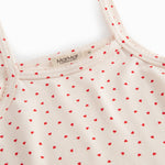 Stropkjole til børn uden ærmer og med et fint hjerte print