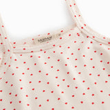 Stropkjole til børn uden ærmer og med et fint hjerte print