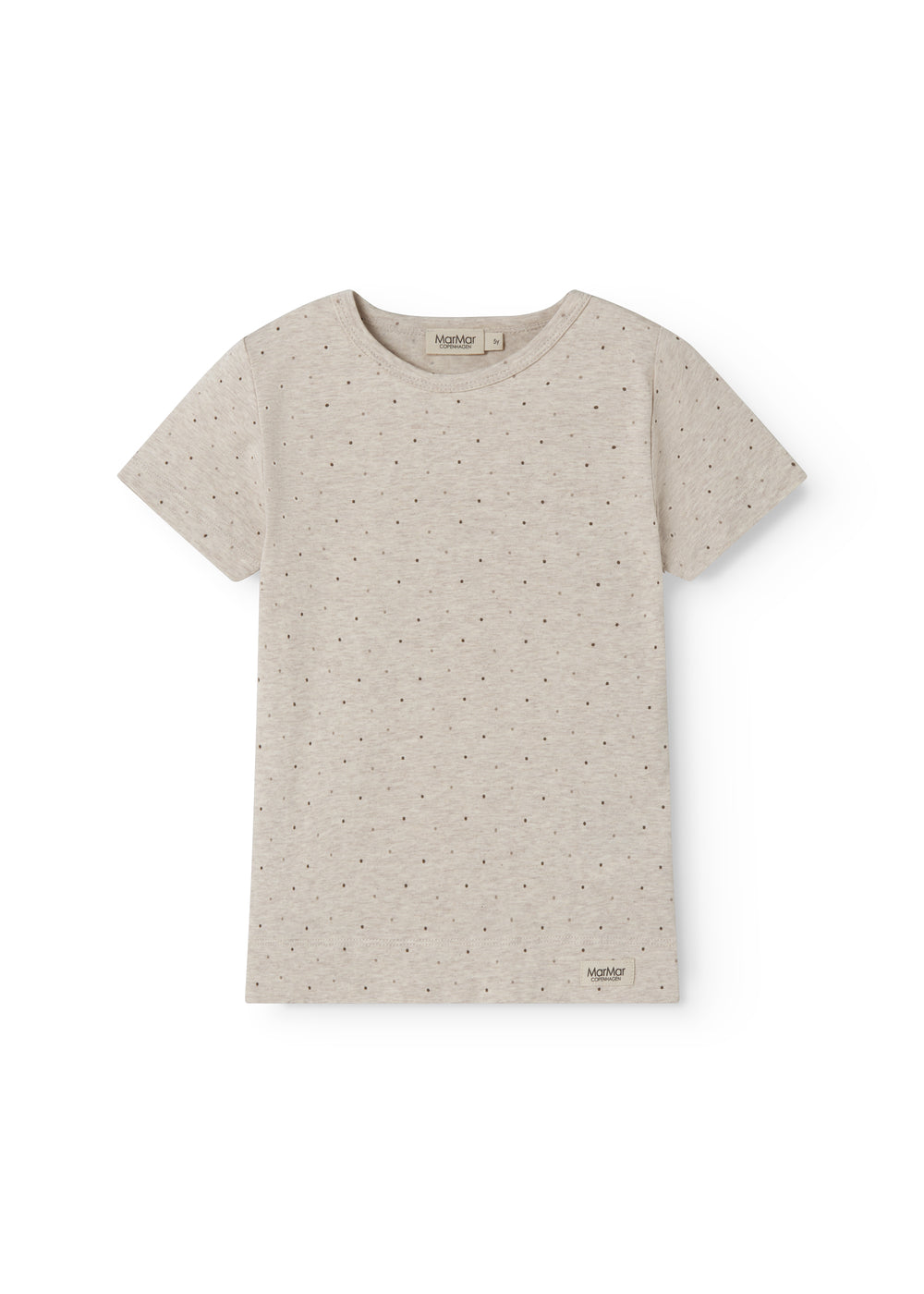 Beige kortærmet t-shirt til børn med et fint print