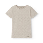 Beige kortærmet t-shirt til børn med et fint print