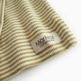 Langærmet slå-om baby bluse med grønne striber