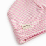 Stribet babyhue i lyserød og hvid rib