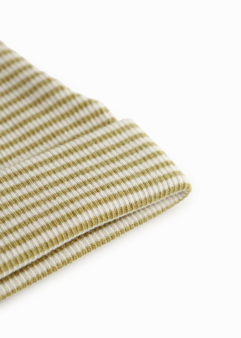 Grøn stribet babyhue i rib