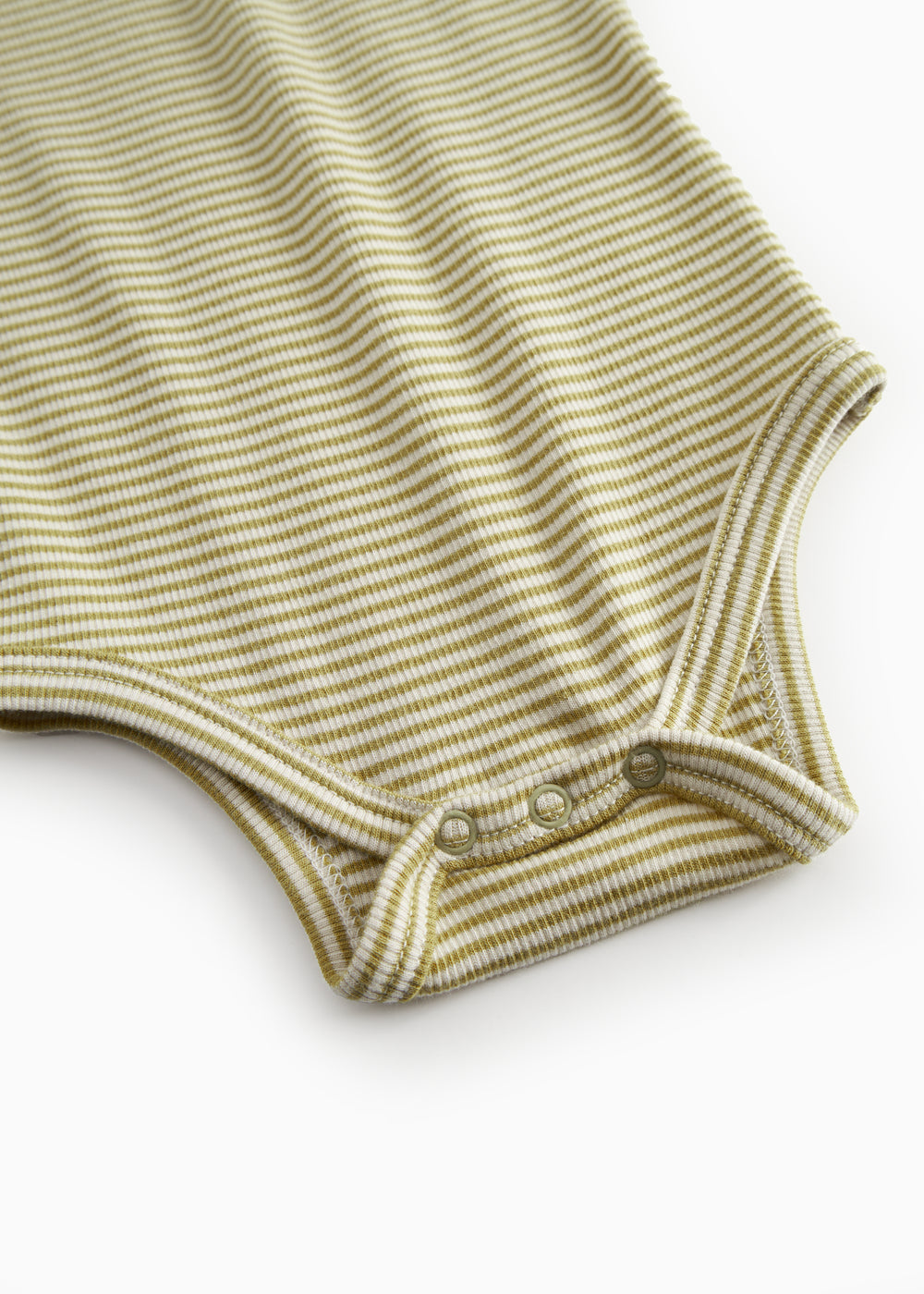 Grønstribet body med lange ærmer til baby