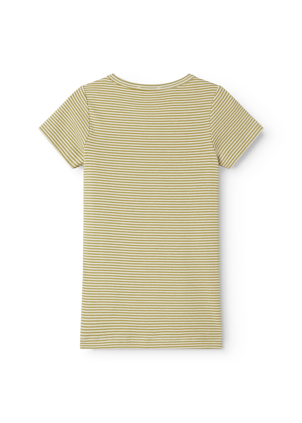 kortærmet børne t-shirt med grønne striber